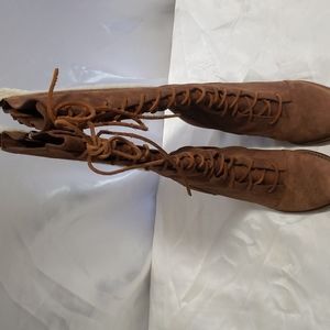 Ugg Camille Lace Up Heel Boot with Fur Detail